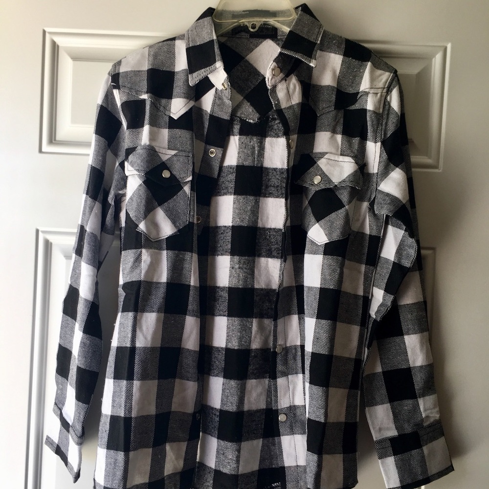 Black and White Plaid Shirt